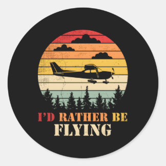 Aeroplane Decoration Aviation Decor Aviation Quote Classic Round Sticker