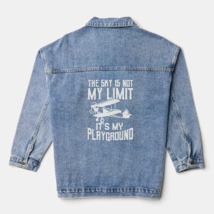 Aeroplane Designs For Kids Men Women Air Plane Pil Denim Jacket