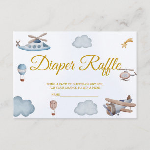 Aeroplane Diaper Raffle ticket Enclosure Card