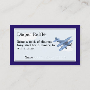 Aeroplane Diaper Raffle Tickets, Clouds and Sky Enclosure Card