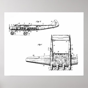 Aeroplane Drawing Poster