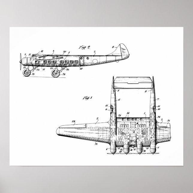 Aeroplane Drawing Poster (Front)