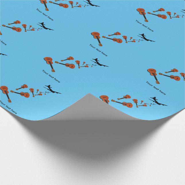 Aeroplane Dropping Ukuleles Wrapping Paper (Corner)
