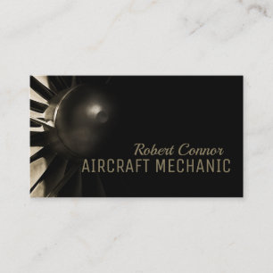 Aeroplane Engine Aircraft Mechanic Business Card