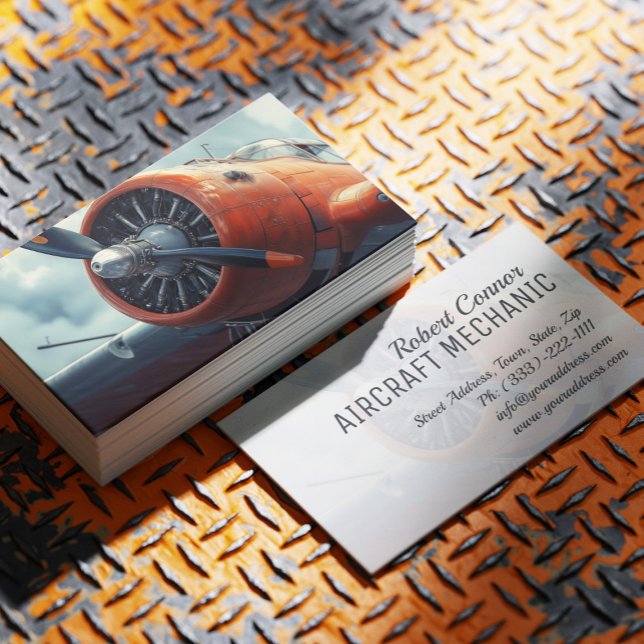 Aeroplane Engine Aircraft Mechanic Vintage Plane Business Card (Perfect for business)