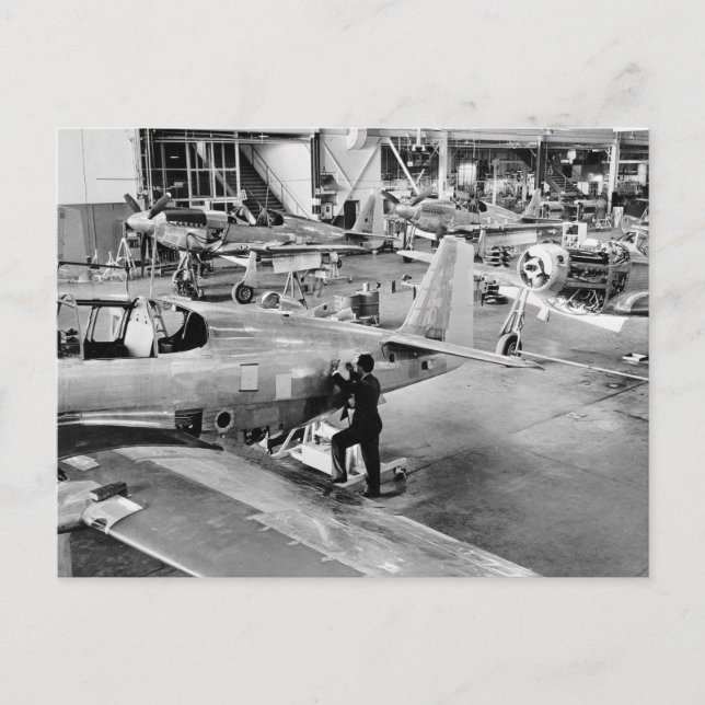 Aeroplane Factory: 1940 Postcard (Front)