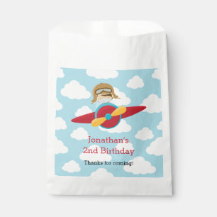 Aeroplane Favour Bags with Pilot Cloud Background