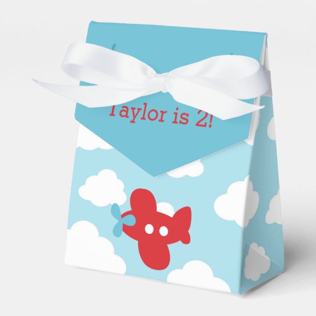Aeroplane Favour Box (Blue and Red) (Front Side)