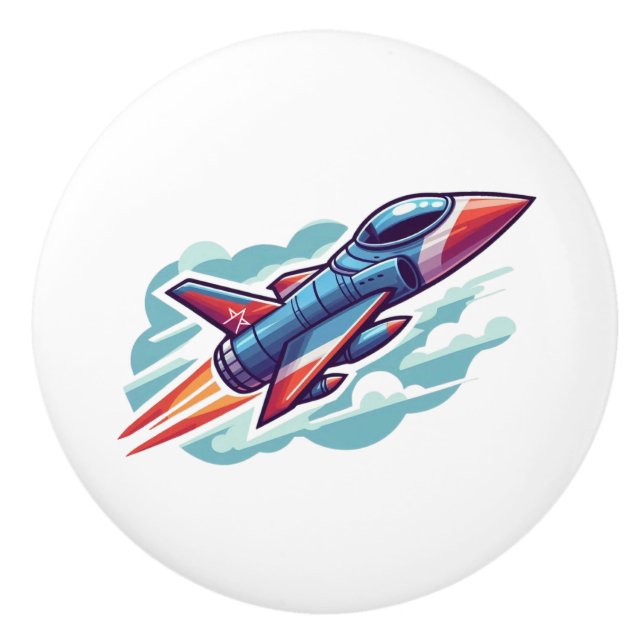 aeroplane/fighter jet ceramic knob (Front)