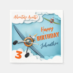 Aeroplane Fighter Pilot Boy Birthday Napkin