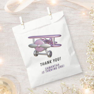 Aeroplane First Birthday Thank you Favour Bag