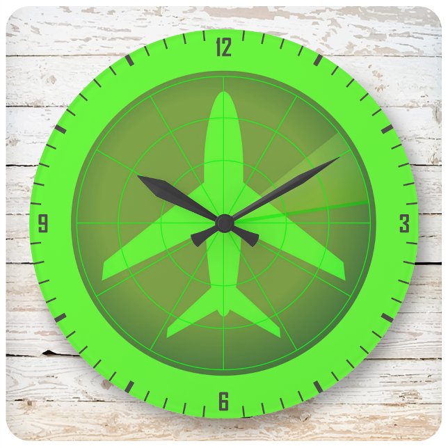 Aeroplane Flight Radar Airport Aviation Jet Plane Large Clock (Creator Uploaded)