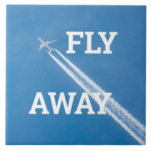 Aeroplane fly in the blue sky ceramic tile