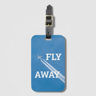 Aeroplane fly in the blue sky luggage tag