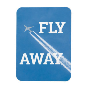 Aeroplane fly in the blue sky magnet
