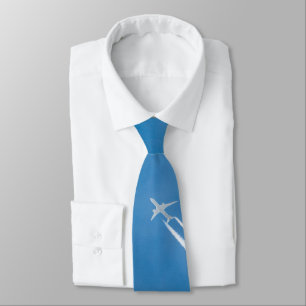 Aeroplane fly in the blue sky tie