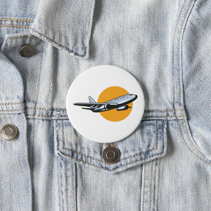 Aeroplane Flying 7.5 Cm Round Badge