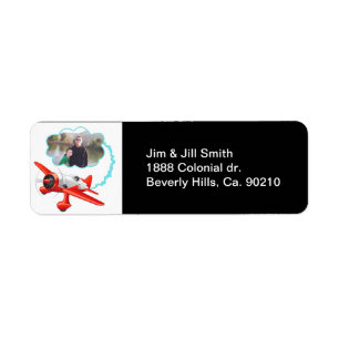 Aeroplane Flying High Add Your Photo Return Address Label