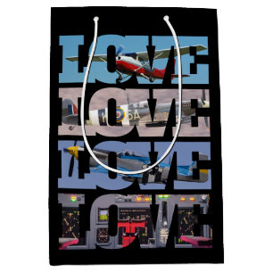Aeroplane Flying,Photo Collage,Aviation,Cool Medium Gift Bag