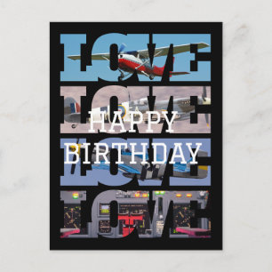 Aeroplane Flying,Photo Collage,Aviation,Cool Postcard