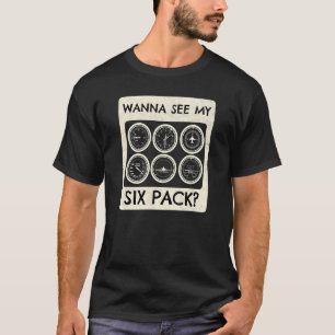 Aeroplane Flying Pilot Aircraft Aviation Six Pack T-Shirt