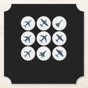 Aeroplane Flying Pilot Birthday Gift Idea Mum Dad Paper Coaster
