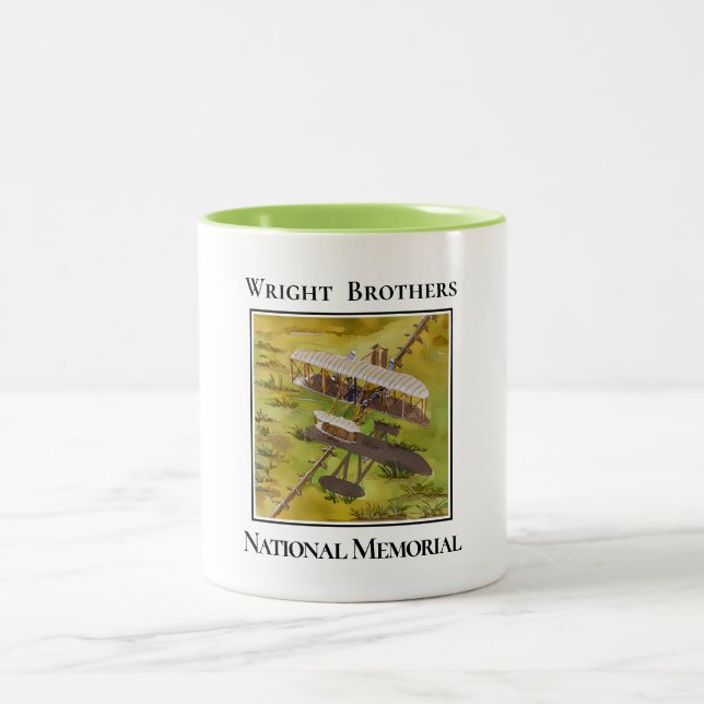 Aeroplane from Wright Brothers, National Memorial Two-Tone Coffee Mug (Center)