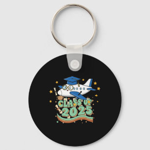 Aeroplane Graduate Cl Of 2025 Kids Mens Womens Gra Key Ring