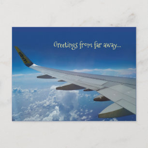 Aeroplane Greetings from far away (customzable) Postcard