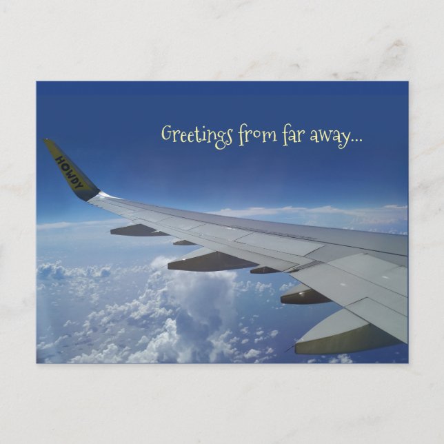 Aeroplane Greetings from far away (customzable) Postcard (Front)