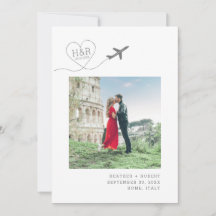 Aeroplane Heart Monogram Destination Wedding Photo