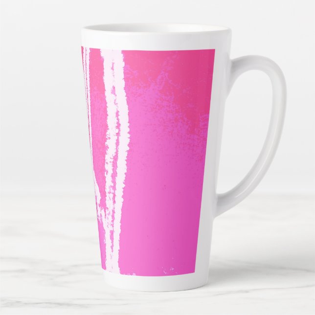 Aeroplane Heart Pink  Latte Mug (Right)