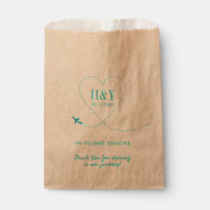 Aeroplane Heart Travel Theme Treat Snack Goody Favour Bag