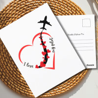 Aeroplane & Hearts I love My Pilot Romantic Simple