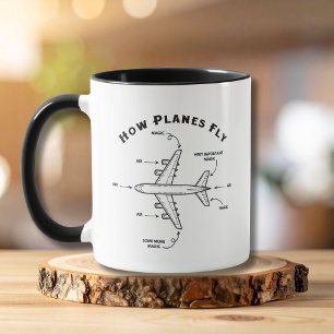 Aeroplane How Planes Fly Pilot or Flight Crew Funn Mug