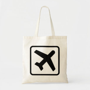 Aeroplane icon air travel tote bags