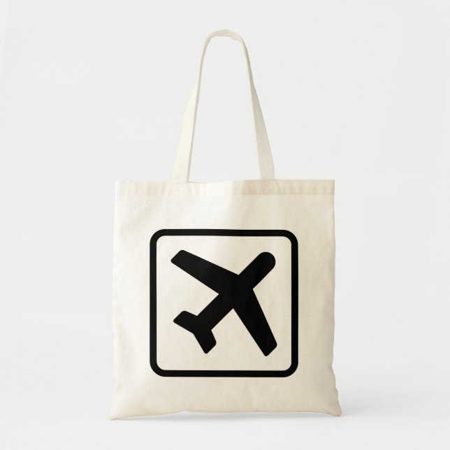 Aeroplane icon air travel tote bags (Front)