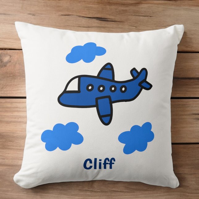 Aeroplane in Clouds Personalised / Kids Aviation Cushion (Creator Uploaded)