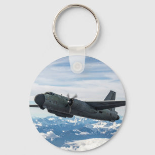 Aeroplane in sky key ring