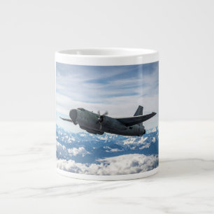 Aeroplane in sky large coffee mug