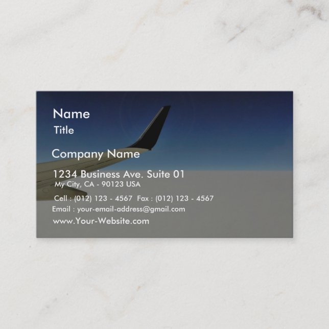 Aeroplane In The Sky Business Card (Front)