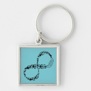 Aeroplane Infinity Symbol World Traveller Gift Key Ring