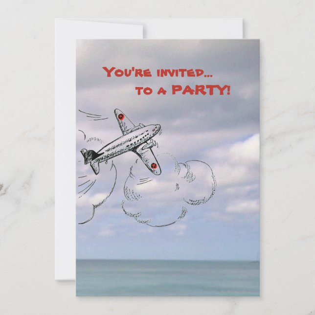 Aeroplane Invitation | Jet in the Clouds (Front)
