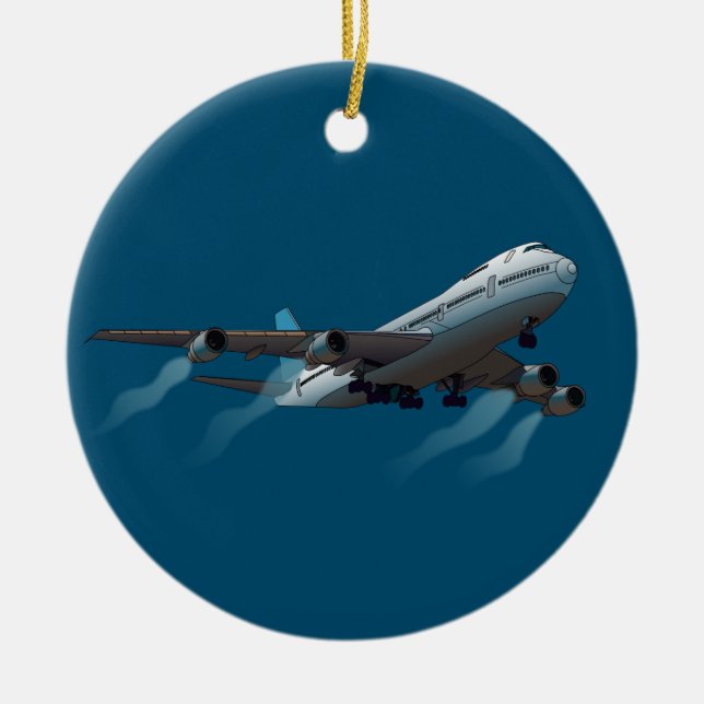 Aeroplane. Jumbo jet. Ceramic Ornament (Front)