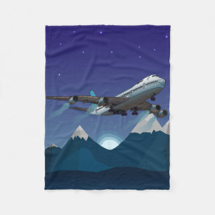 Aeroplane. Jumbo jet. Fleece Blanket