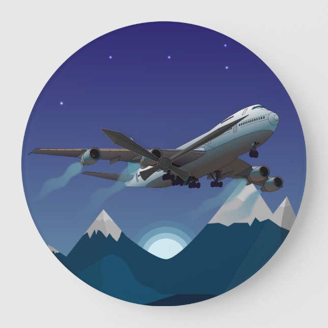 Aeroplane. Jumbo jet. Large Clock (Front)