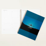 Aeroplane Landing Silhouette at Night  Planner<br><div class="desc">Aeroplane Landing Spiral Planner</div>