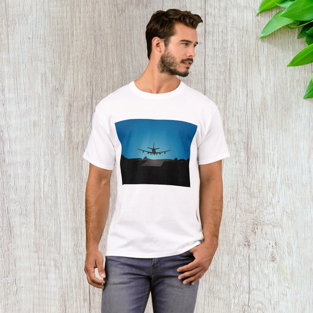 Aeroplane Landing Silhouette at Night  T-Shirt (Creator Uploaded)