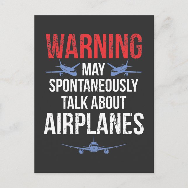Aeroplane Lover Cool Pilot Aviation Plane Fan Postcard (Front)