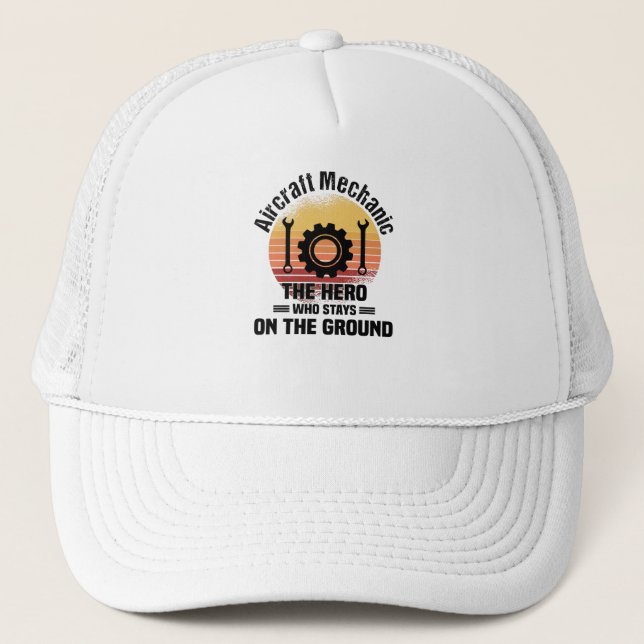 Aeroplane Mechanic Aircraft Engineer Engineer Trucker Hat (Front)